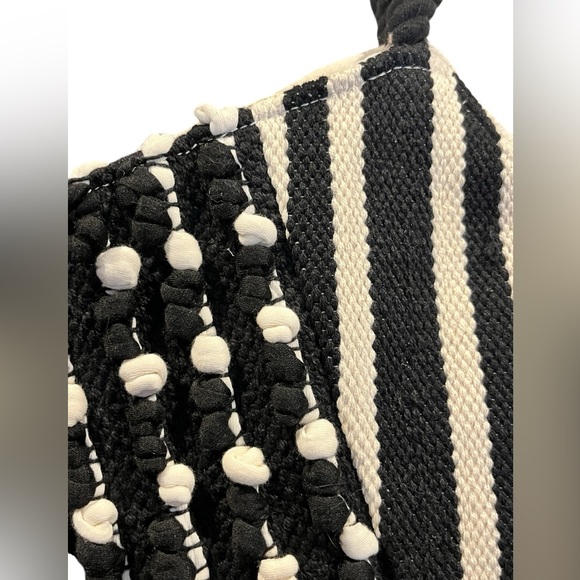 Vintage Black and white cotton macrame boho bag - Picture 7 of 16